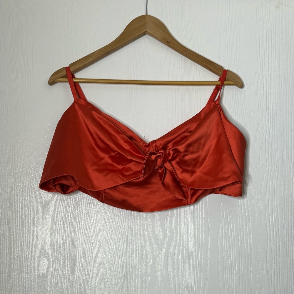 Women’s size XL Satin orange corset style crop top by Target